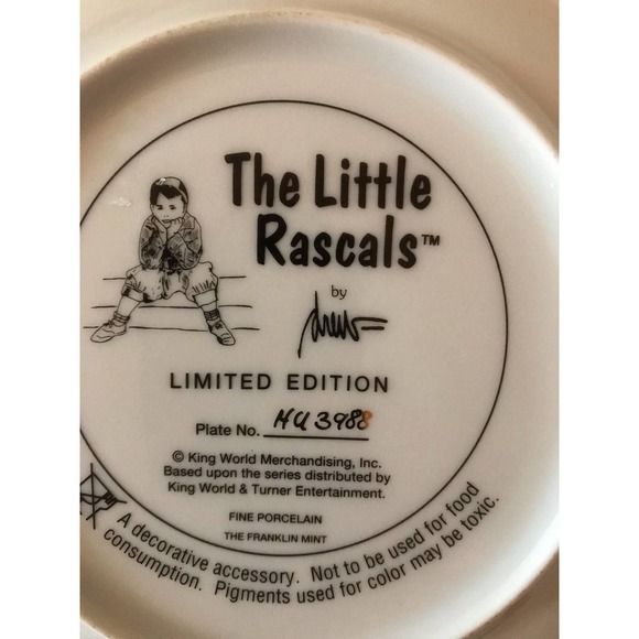 The Little Rascals 8" Decorative Plate Collectors Limited Edition Fran… - Picture 4 of 7